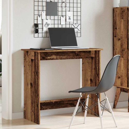 Bureau style vieux bois 80x40x75 cm bois d'ingénierie - Photo n°3; ?>