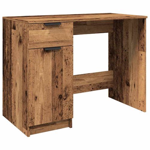 Bureau vieux bois 100x50x75 cm bois d'ingénierie - Photo n°2; ?>