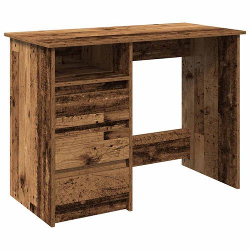 Bureau vieux bois 102x50x75 cm bois d'ingénierie - Photo n°2; ?>