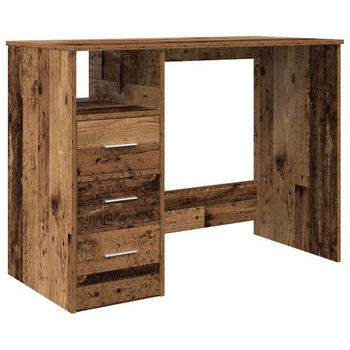 Bureau vieux bois 102x76x50 cm bois d'ingénierie - Photo n°2; ?>