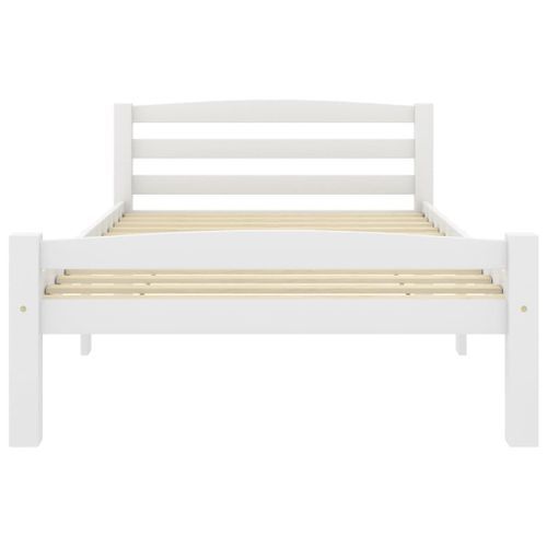 Cadre de lit avec 2 tiroirs Blanc Bois de pin massif 100x200 cm 3 - Photo n°3; ?>