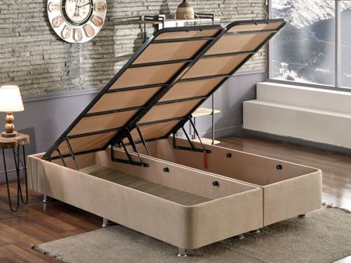 Cadre De Lit Avec Coffre De Rangement Tissu Marron Clair Rika - 6 Tailles 12 Cadre de lit avec coffre de rangement tissu marron clair Rika - 6 tailles - Photo n°2; ?>