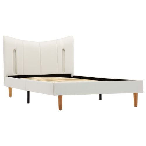 Cadre de lit avec LED Blanc Similicuir 90 x 200 cm 8 - Photo n°2; ?>