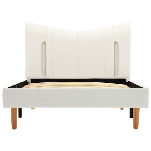 Cadre de lit avec LED Blanc Similicuir 90 x 200 cm 8 - Photo n°3; ?>