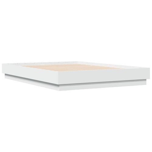 Cadre de lit avec lumières LED blanc 140x190 cm - Photo n°3; ?>