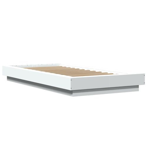 Cadre de lit avec lumières LED blanc 90x200cm bois d'ingénierie - Photo n°2; ?>