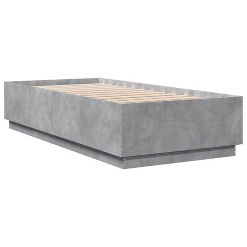 Cadre de lit avec lumières LED gris béton 100x200 cm - Photo n°3; ?>