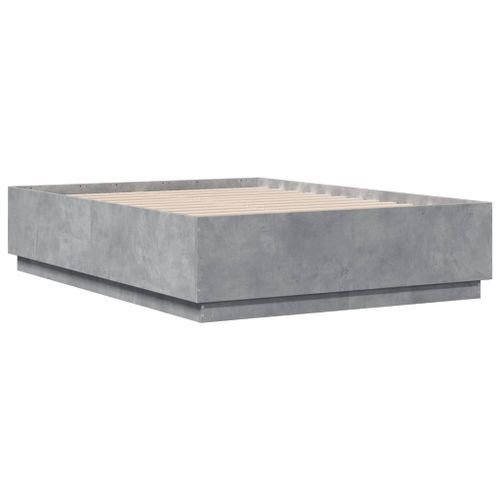 Cadre de lit avec lumières LED gris béton 120x190 cm - Photo n°3; ?>