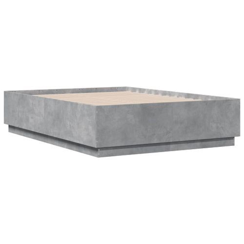 Cadre de lit avec lumières LED gris béton 140x190 cm - Photo n°3; ?>