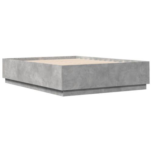 Cadre de lit avec lumières LED gris béton 150x200 cm - Photo n°3; ?>