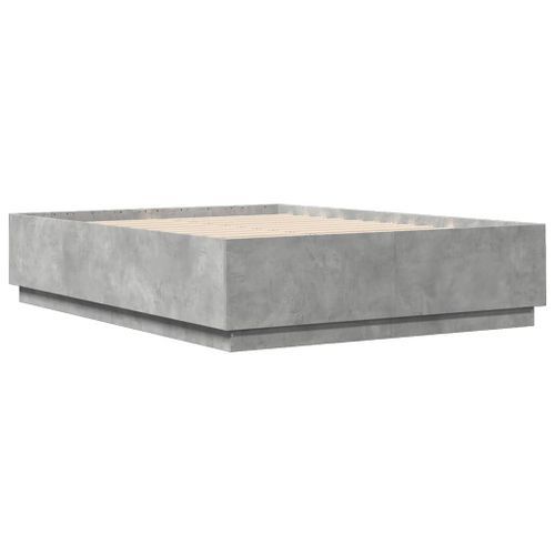 Cadre de lit avec lumières LED gris béton 160x200 cm - Photo n°3; ?>