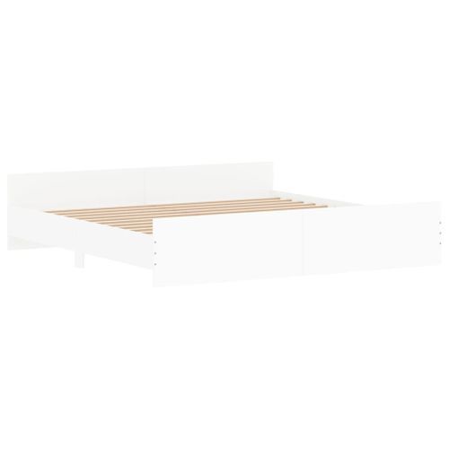 Cadre de lit avec tête de lit et pied de lit blanc 180x200 cm - Photo n°3; ?>