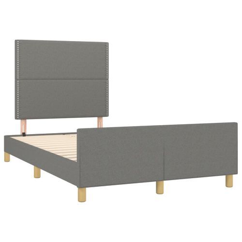 Cadre de lit avec tête de lit gris foncé 120x190 cm tissu - Photo n°2; ?>