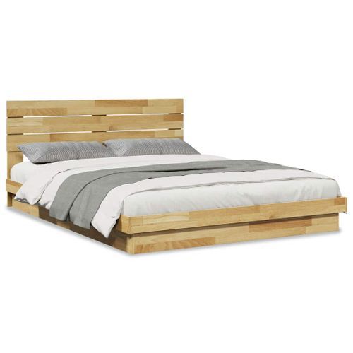 Cadre de lit avec tête de lit sans matelas 140x190 cm - Photo n°2; ?>