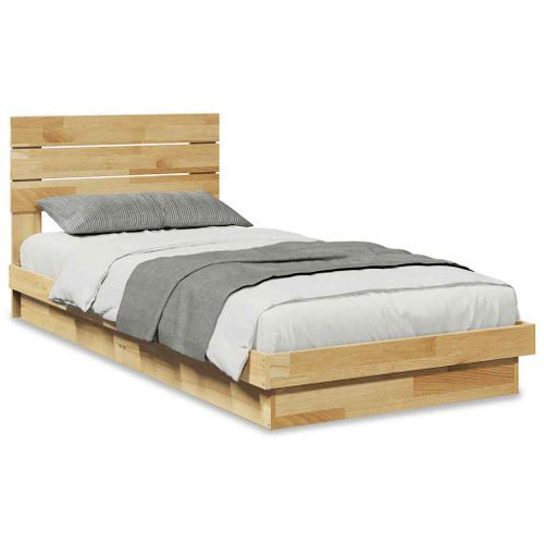 Cadre de lit avec tête de lit sans matelas 90x190 cm - Photo n°2; ?>