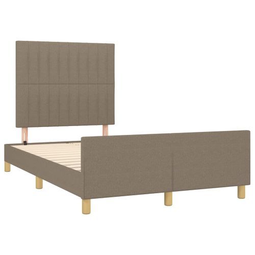 Cadre de lit avec tête de lit taupe 120x190 cm tissu - Photo n°2; ?>