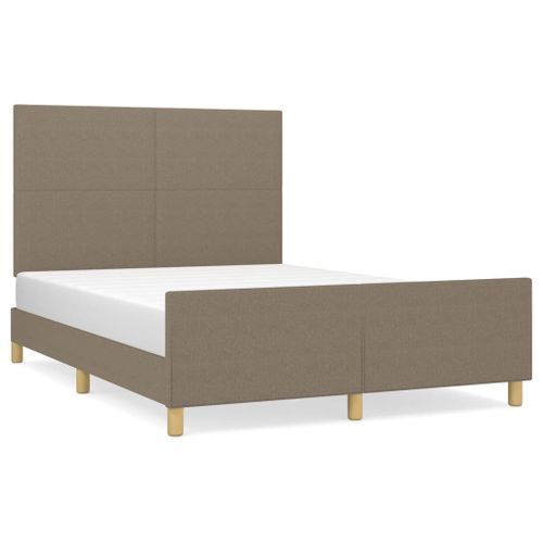 Cadre de lit avec tête de lit Taupe 140x190 cm Tissu - Photo n°2; ?>