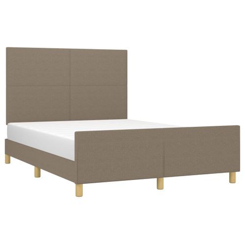 Cadre de lit avec tête de lit Taupe 140x190 cm Tissu - Photo n°3; ?>