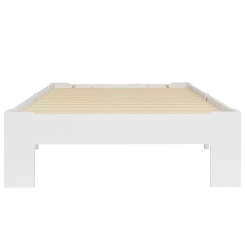 Cadre de lit Blanc Bois de pin massif 100 x 200 cm 3 - Photo n°3; ?>