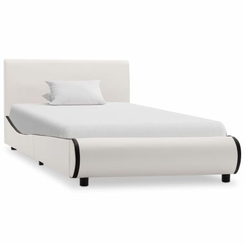 Cadre de lit Blanc Similicuir 90 x 200 cm 5 - Photo n°2; ?>