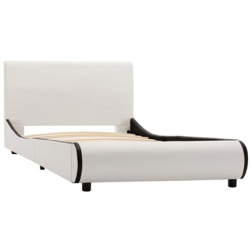 Cadre de lit Blanc Similicuir 90 x 200 cm 5 - Photo n°3; ?>