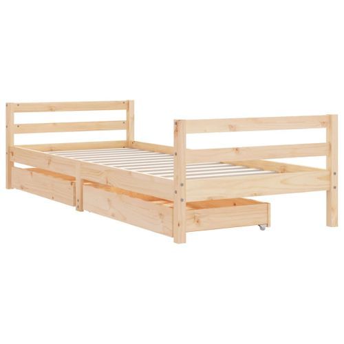 Cadre de lit d'enfants et tiroirs 90x190 cm bois de pin massif - Photo n°3; ?>