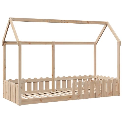 Cadre de lit d'enfants forme de maison 80x200cm bois pin massif - Photo n°2; ?>