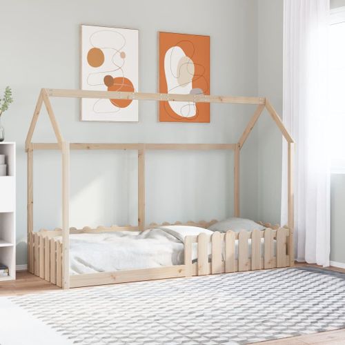 Cadre de lit d'enfants forme de maison 80x200cm bois pin massif - Photo n°3; ?>