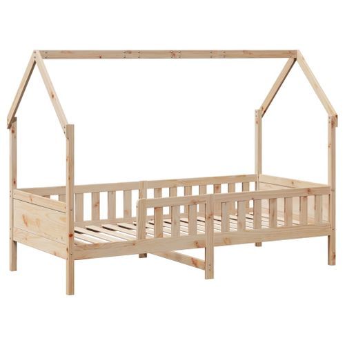 Cadre de lit d'enfants forme de maison 80x200cm bois pin massif - Photo n°3; ?>