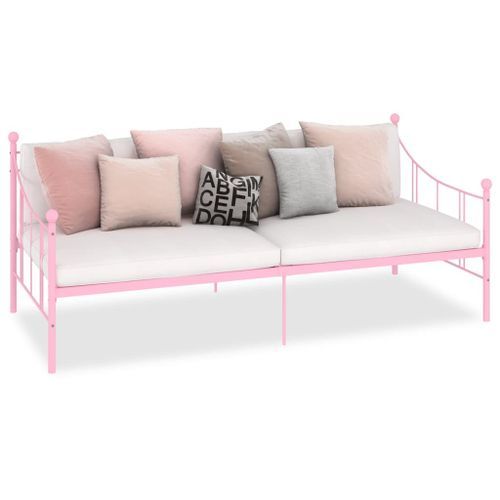 Lit de repos Rose Métal 90 x 200 cm - Photo n°2; ?>