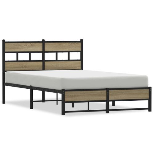 Cadre de lit en métal sans matelas chêne sonoma 120x190 cm - Photo n°2; ?>