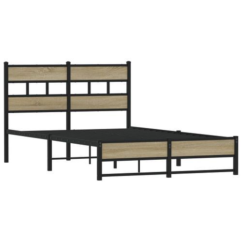 Cadre de lit en métal sans matelas chêne sonoma 120x190 cm - Photo n°3; ?>