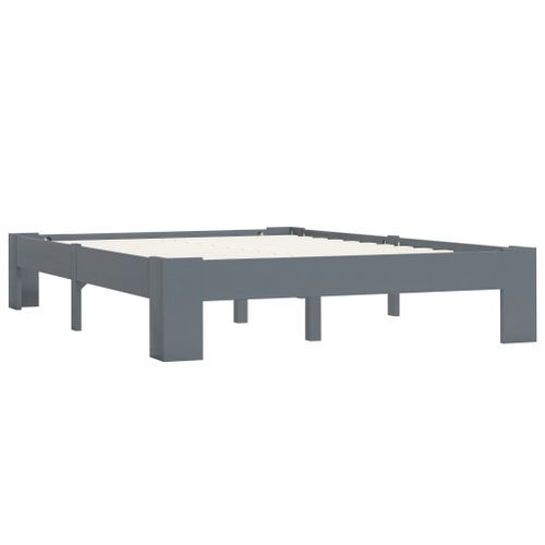 Cadre de lit Gris Bois de pin massif 120 x 200 cm 4 - Photo n°2; ?>