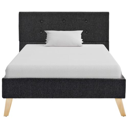 Cadre de lit Gris foncé Tissu 100 x 200 cm - Photo n°2; ?>