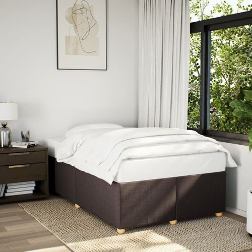 Cadre de lit marron foncé 120x190 cm tissu - Photo n°3; ?>