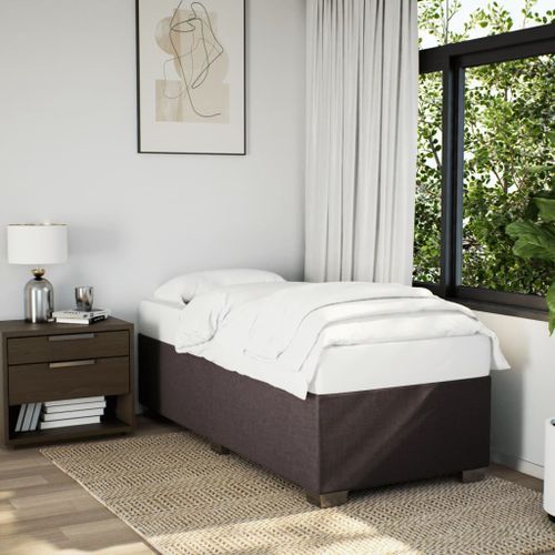 Cadre de lit Marron foncé 80x200 cm Tissu - Photo n°3; ?>