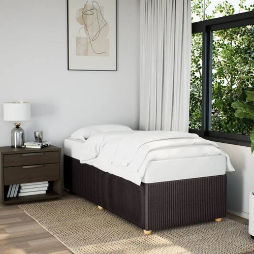 Cadre de lit Marron foncé 80x200 cm Tissu - Photo n°2; ?>