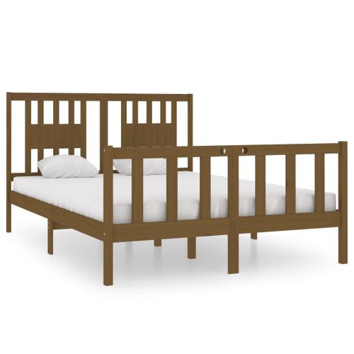 Cadre De Lit Marron Miel Bois Massif 140x190 Cm 14 Cadre de lit Marron miel Bois massif 140x190 cm - Photo n°2; ?>