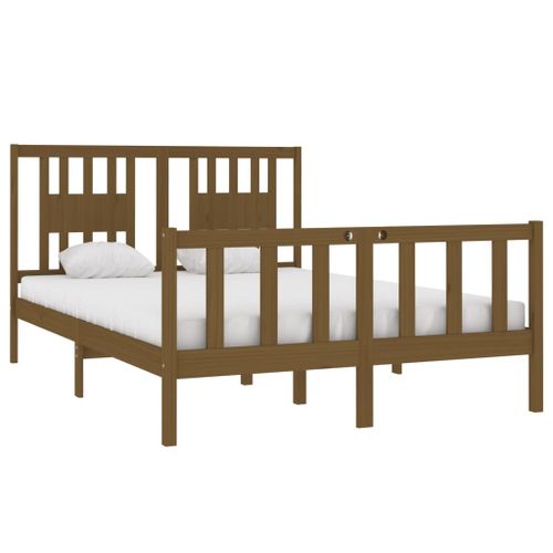 Cadre De Lit Marron Miel Bois Massif 140x190 Cm 15 Cadre de lit Marron miel Bois massif 140x190 cm - Photo n°3; ?>