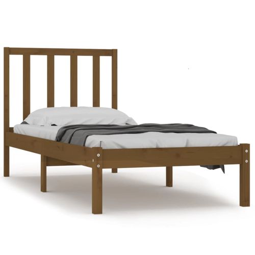 Cadre De Lit Marron Miel Bois Pin Massif 75x190 Cm Petit Simple 14 Cadre de lit Marron miel Bois pin massif 75x190 cm Petit simple - Photo n°2; ?>