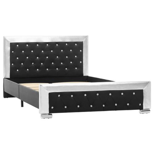 Cadre de lit Noir Similicuir 120 x 200 cm 7 - Photo n°3; ?>