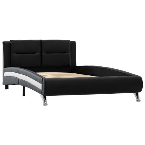 Cadre de lit Noir Similicuir 90 x 200 cm 7 - Photo n°2; ?>