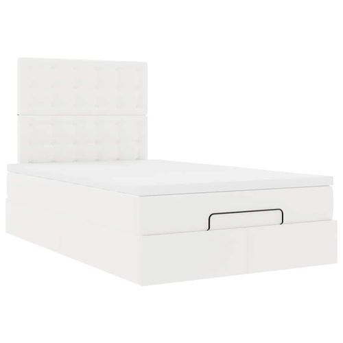 Cadre de lit ottoman avec matelas blanc 120x190 cm similicuir - Photo n°2; ?>