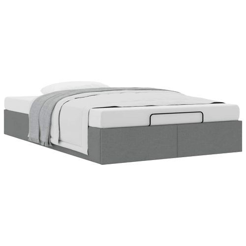 Cadre de lit ottoman sans matelas gris foncé 120x190 cm tissu - Photo n°3; ?>