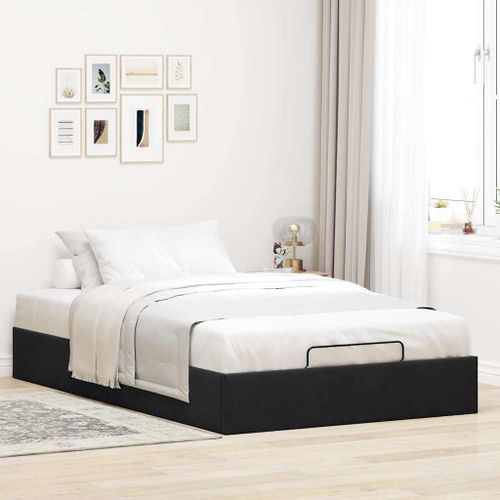 Cadre de lit ottoman sans matelas noir 120x200 cm velours - Photo n°3; ?>