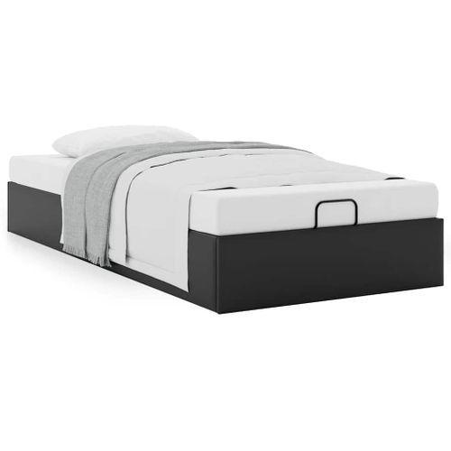 Cadre de lit ottoman sans matelas noir 90x200 cm similicuir - Photo n°2; ?>