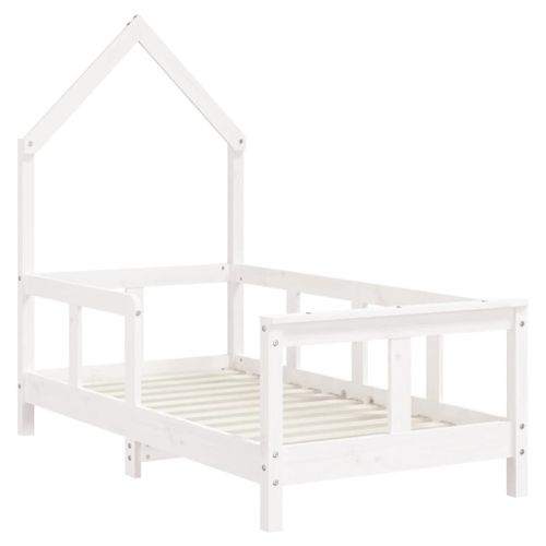 Cadre de lit pour enfant blanc 70x140 cm bois de pin massif - Photo n°3; ?>