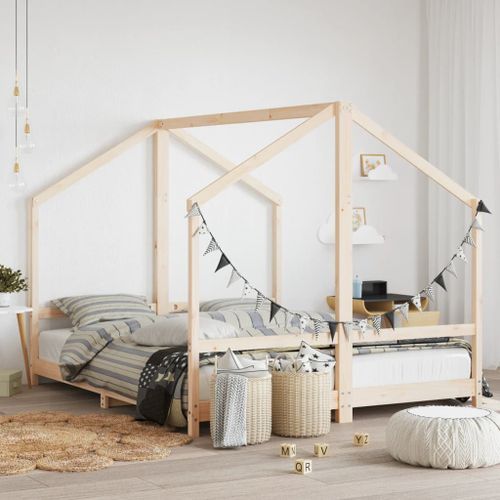 Cadre de lit pour enfants 2x(80x200) cm bois de pin massif - Photo n°2; ?>