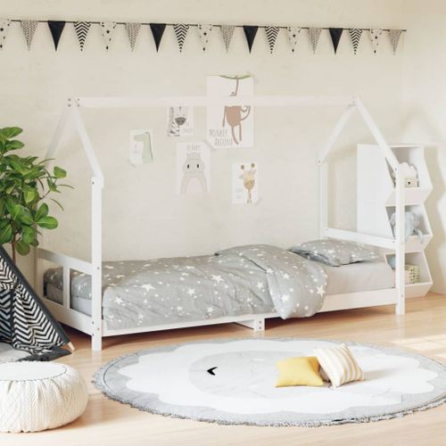 Cadre de lit pour enfants blanc 80x200 cm bois de pin massif - Photo n°2; ?>