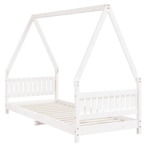 Cadre de lit pour enfants blanc 80x200 cm bois de pin massif - Photo n°3; ?>